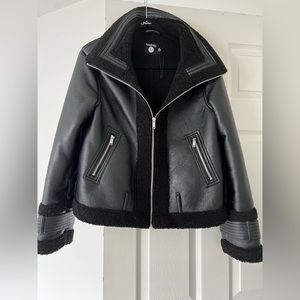 Boohoo women’s oversized leather jacket